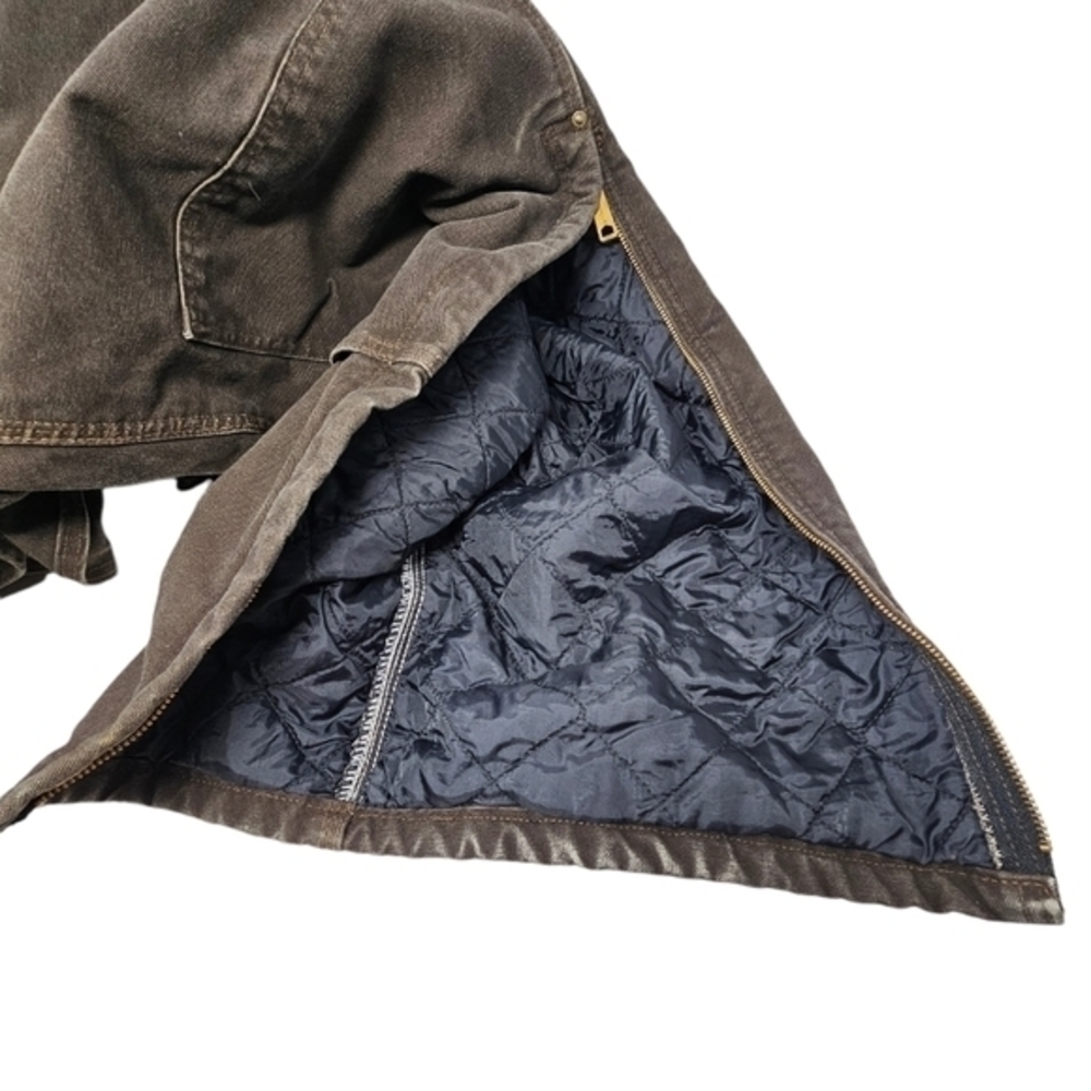 Carhartt Bibs‎ Overalls Quilt Insulated Duck Sandstone Men 42x32 R27- NOTE - Picture 13 of 16